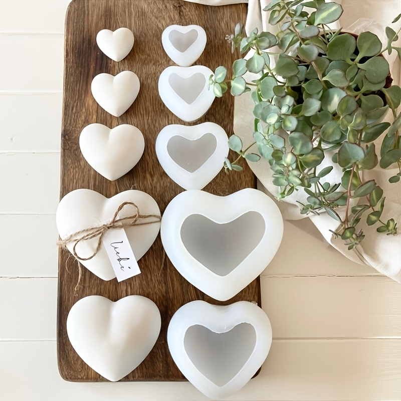 5pcs Heart-Shaped Gypsum Candl - огляд і ціна Candle Molds