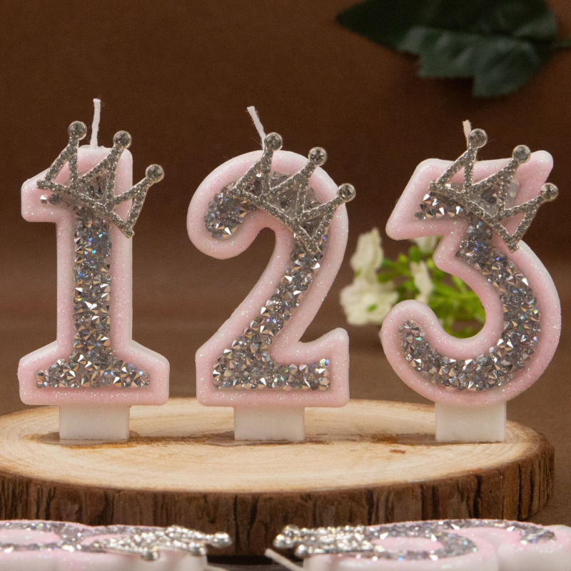 Digital Candles 0-9 Pink Silve - огляд і ціна Soy Wax